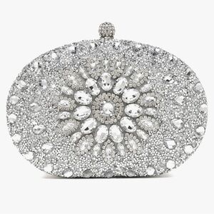 Luxury Silver Rhinestone & Crystal Evening Bag